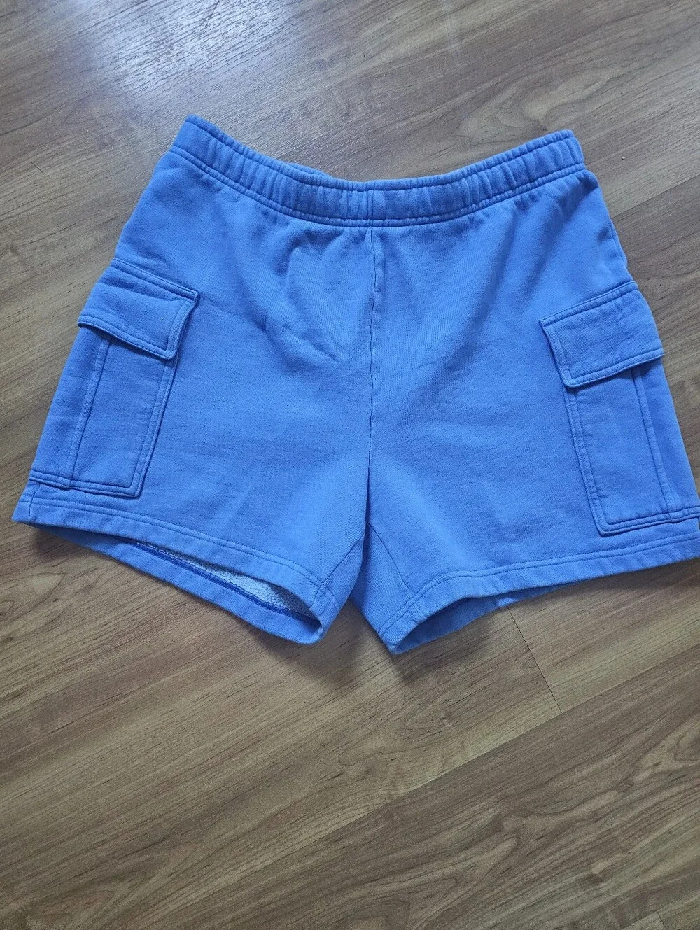 Tna Cozy Fleece Boyfriend Cargo Sweatshorts Blue Size Large